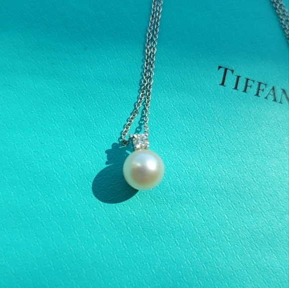 18k pearl diamond necklace - Picture 5 of 10